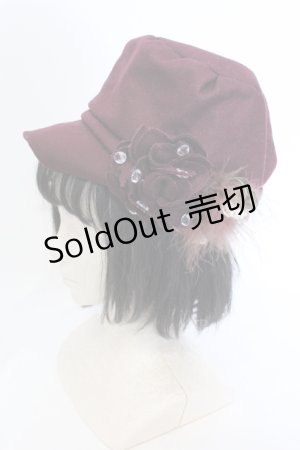 画像: axes femme / コサージュつきハット  ワイン O-25-04-15-1019-AX-AC-OW-OS
