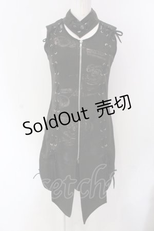 画像: h.ANARCHY / ノースリーブレースアップトップス  ブラック O-25-04-15-061-HN-OP-IG-OS