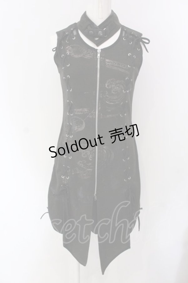 画像1: h.ANARCHY / ノースリーブレースアップトップス  ブラック O-25-04-15-061-HN-OP-IG-OS (1)