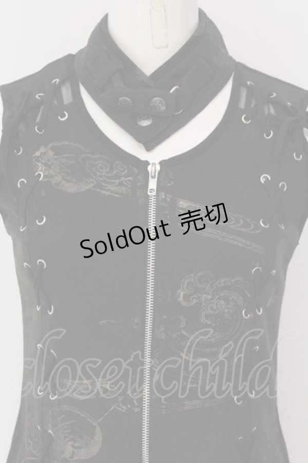 画像2: h.ANARCHY / ノースリーブレースアップトップス  ブラック O-25-04-15-061-HN-OP-IG-OS (2)