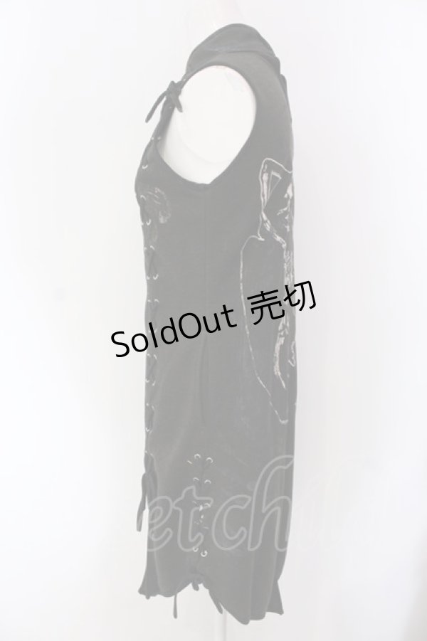 画像3: h.ANARCHY / ノースリーブレースアップトップス  ブラック O-25-04-15-061-HN-OP-IG-OS (3)