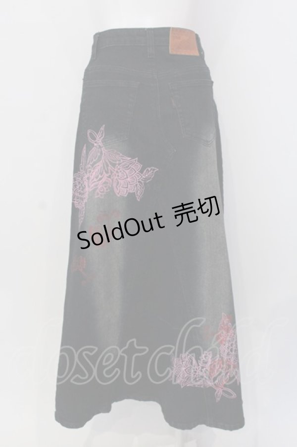 画像3: gouk / プリントデニムロングスカート  インディゴ O-25-04-15-062-GO-SK-IG-OS (3)