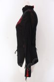 画像3: Ozz On / 龍刺繍ネットギャザーカットソー  ブラック×レッド O-25-04-15-006-OO-TO-IG-OS (3)