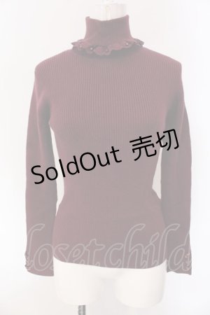 画像: axes femme / 袖口デザインリブタートルプルオーバー M ワイン O-25-04-15-067-AX-TO-IG-OS