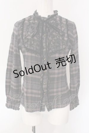 画像: axes femme / ヨークフリルネルシャツ M クロ系 O-25-04-15-068-AX-BL-IG-OS