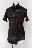 画像1: h.ANARCHY / 蜘蛛の巣プリント半袖ハイネックトップス  ブラック×レッド O-25-04-15-073-HN-TO-IG-OS (1)