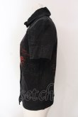 画像2: h.ANARCHY / 蜘蛛の巣プリント半袖ハイネックトップス  ブラック×レッド O-25-04-15-073-HN-TO-IG-OS (2)