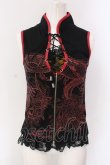 画像1: Qutie Frash / カップ入り龍プリントノースリーブトップス【旧タグ】  ブラック×レッド O-25-04-15-076-QU-TO-IG-OS (1)
