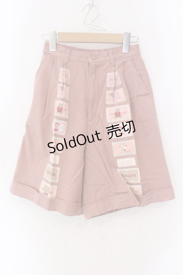 画像1: PINK HOUSE / ワッペンショートパンツ  ピンク O-25-04-15-078-LO-PA-IG-OS (1)