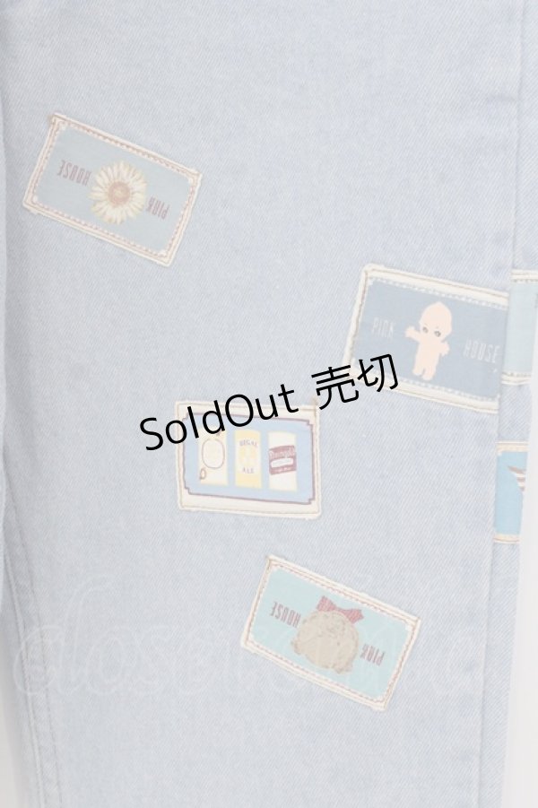 画像2: PINK HOUSE / キューピーパッチデニムパンツ  ライトインディゴ O-25-04-15-079-LO-PA-IG-ZT217 (2)