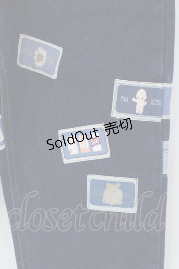 画像2: PINK HOUSE / キューピーパッチデニムパンツ  インディゴ O-25-04-15-080-LO-PA-IG-ZT217 (2)