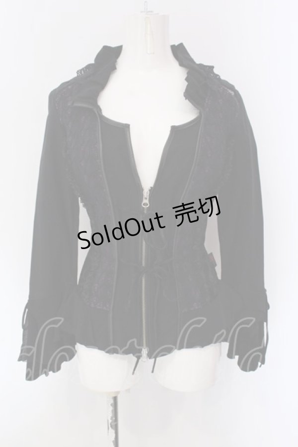 画像1: Ozz On / ベロア切り替えジップジャケット  ブラック×パープル O-25-04-15-009-OO-JA-IG-OS (1)