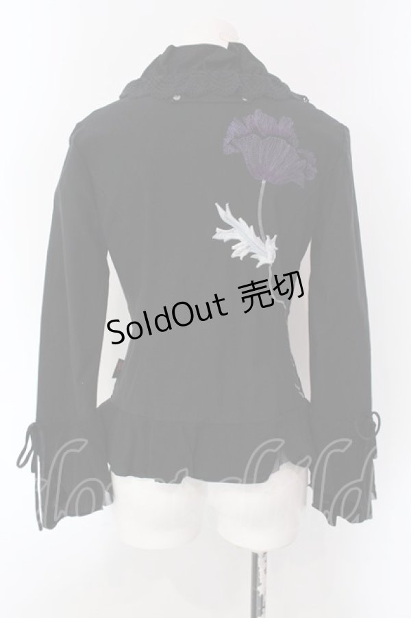 画像4: Ozz On / ベロア切り替えジップジャケット  ブラック×パープル O-25-04-15-009-OO-JA-IG-OS (4)