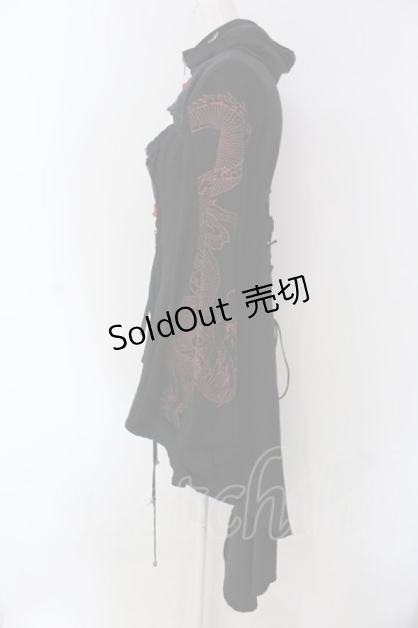 画像3: Qutie Frash / 胸開きチャイナチュニック  ブラック×レッド O-25-04-15-012-QU-OP-IG-ZI (3)