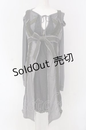 画像: OZZ ANGELO / レース配色レイヤードワンピースセット  グレー×グリーン系 O-25-04-15-014-OO-OP-IG-ZI