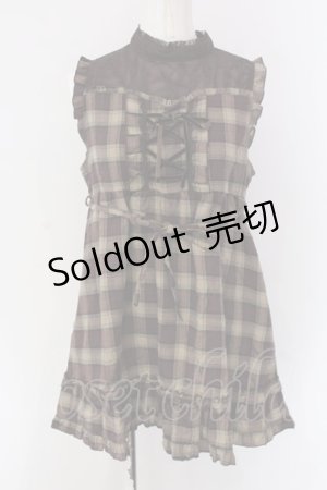 画像: axes femme / ビスチェ風ノースリーブワンピース  ブラウン O-25-04-15-018-AX-OP-IG-OS