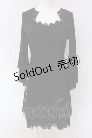 画像: Ozz oneste / 胸ギャザーチャイナワンピース  ブラック O-25-04-15-019-OO-OP-IG-OS