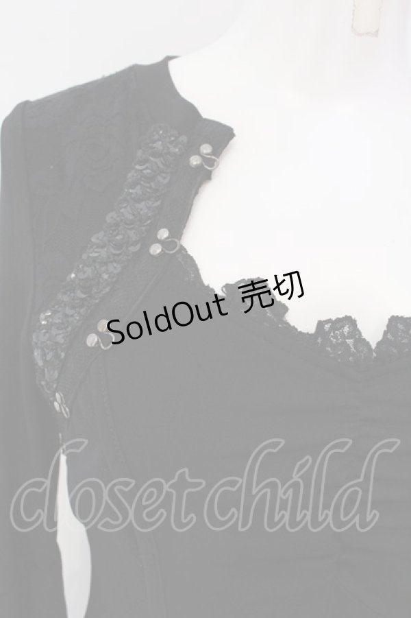 画像2: Ozz oneste / 胸ギャザーチャイナワンピース  ブラック O-25-04-15-019-OO-OP-IG-OS (2)