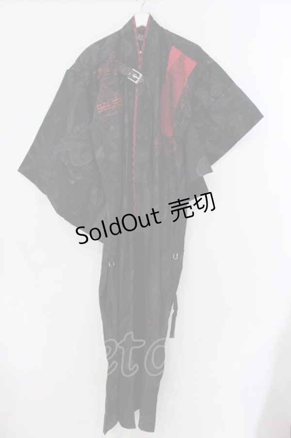 画像1: h.ANARCHY / 浴衣セット  ブラック×レッド O-25-04-15-003-HN-OP-IG-OS (1)