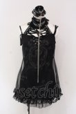 画像1: h.naoto Blood / チョーカー付きチュールプリントキャミソール  ブラック O-25-04-15-024-HN-TO-IG-OS (1)