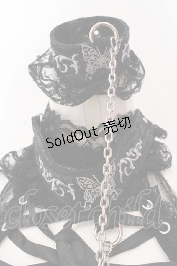 画像2: h.naoto Blood / チョーカー付きチュールプリントキャミソール  ブラック O-25-04-15-024-HN-TO-IG-OS (2)
