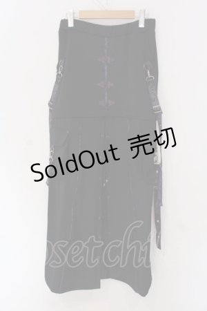 画像: Qutie Frash / セパレートチャイナスカート  ブラック×パープル O-25-04-15-025-QU-SK-IG-OS