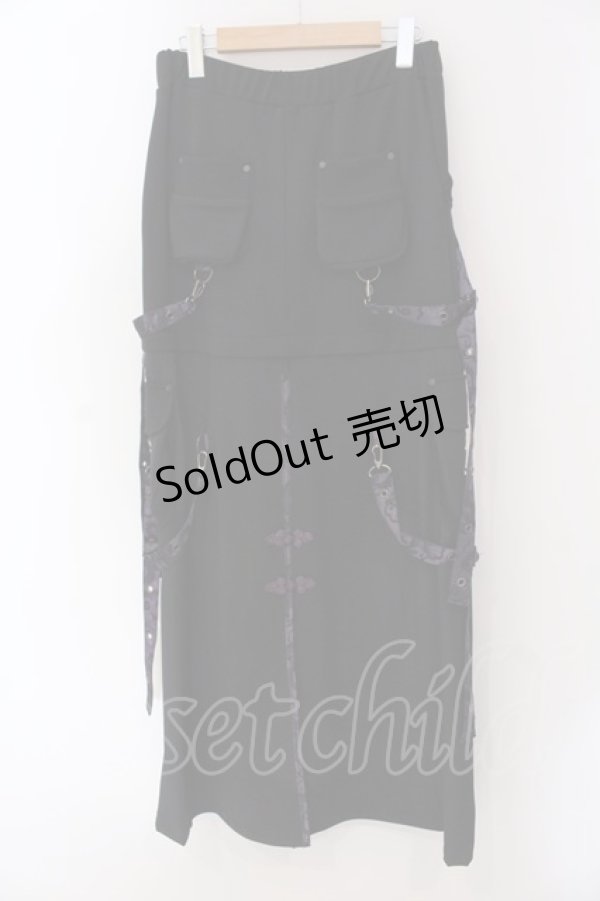 画像3: Qutie Frash / セパレートチャイナスカート  ブラック×パープル O-25-04-15-025-QU-SK-IG-OS (3)