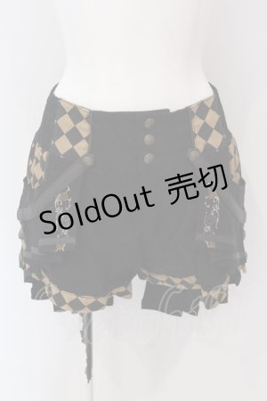 画像: Ozz oneste / Sunset Rose　ショートパンツ  ブラック×ベージュ O-25-04-17-001-OO-PA-IG-OS