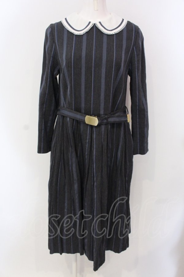 画像1: Jane Marple / Regatta stripeドミトリードレス M グレー O-25-04-17-039-JM-OP-OW-ZT073 (1)