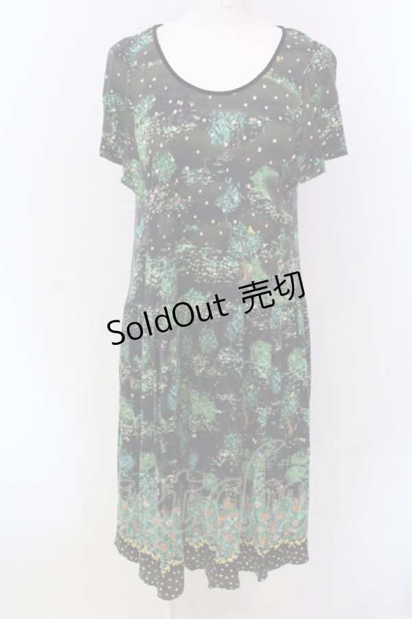 画像1: Franche Lippee / ドットと総柄カットワンピース M クロ O-25-04-17-042-LO-OP-IG-OS (1)