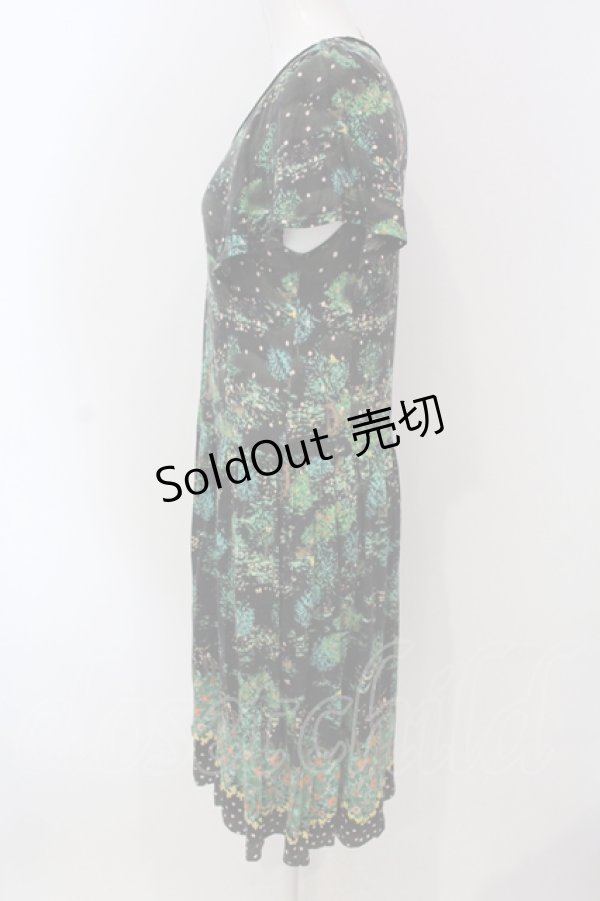 画像2: Franche Lippee / ドットと総柄カットワンピース M クロ O-25-04-17-042-LO-OP-IG-OS (2)