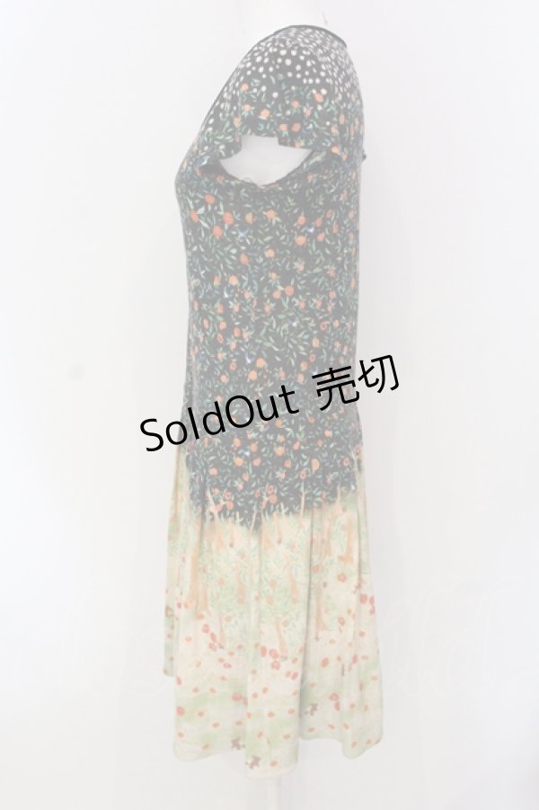 画像2: 【SALE】Franche Lippee / ざくろの花お上品ワンピース M クロ×アイボリー O-25-04-17-043-LO-OP-IG-ZT073 (2)