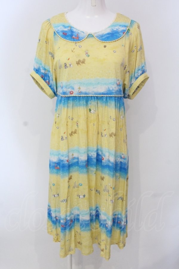 画像1: Franche Lippee / いたずら海ボーダープルオーバー M イエロー O-25-04-17-044-LO-TO-IG-ZT073 (1)