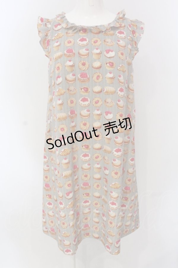 画像1: Franche Lippee / ベーカリーノースリワンピース  クロ×アイボリー O-25-04-17-046-LO-OP-IG-ZT (1)