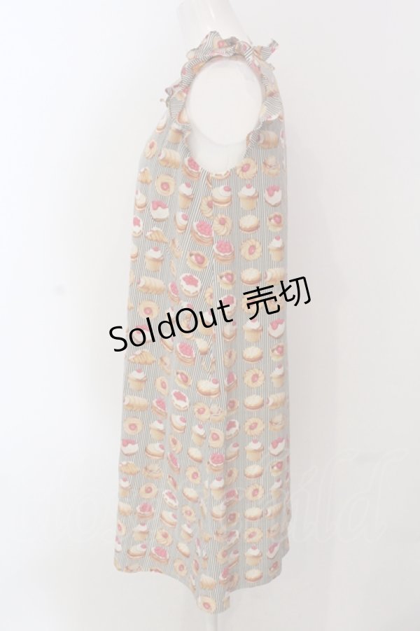 画像2: Franche Lippee / ベーカリーノースリワンピース  クロ×アイボリー O-25-04-17-046-LO-OP-IG-ZT (2)