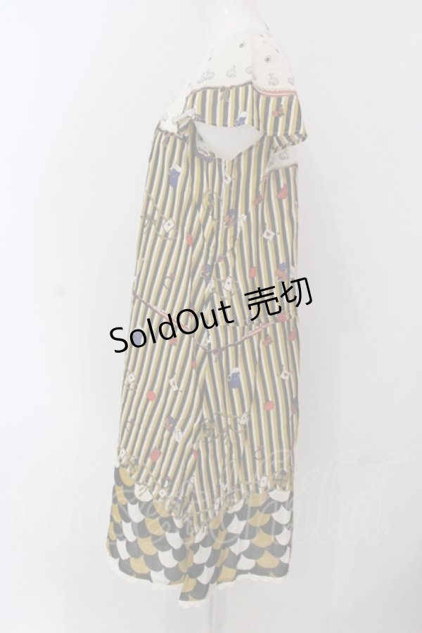 画像3: 【SALE】Cherir la femme / favoriteくしゅワンピ  イエロー×アイボリー O-25-04-17-047-LO-OP-IG-ZT045 (3)