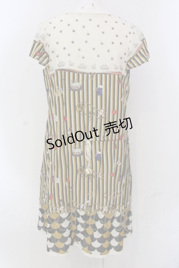 画像4: 【SALE】Cherir la femme / favoriteくしゅワンピ  イエロー×アイボリー O-25-04-17-047-LO-OP-IG-ZT045 (4)