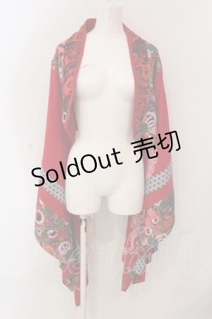 画像: Qutie Frash / 着物ショートカーデ  レッド O-25-04-17-057-QU-TO-IG-ZI