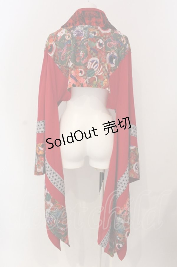 画像4: Qutie Frash / 着物ショートカーデ  レッド O-25-04-17-057-QU-TO-IG-ZI (4)