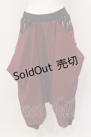 画像: Qutie Frash / 袴サルエルパンツ  レッド O-25-04-17-064-QU-PA-IG-ZI