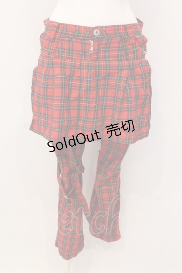画像1: HELL CAT PUNKS / チェックボンテージパンツ Small レッドチェック O-25-04-17-065-PU-PA-IG-OS (1)
