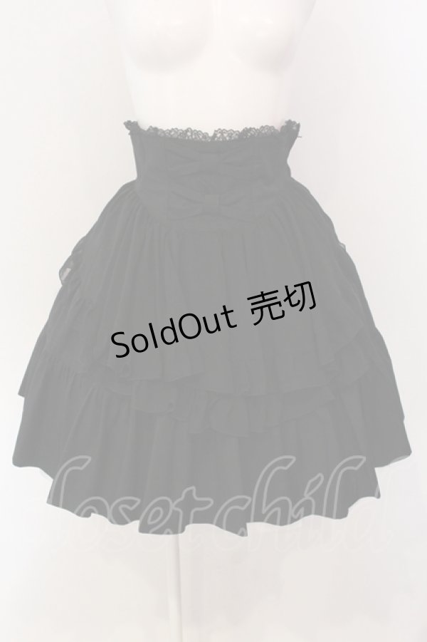 画像1: BPN / シフォンエプロン風フリルスカート M ブラック O-25-04-17-066-GO-SK-IG-OS (1)