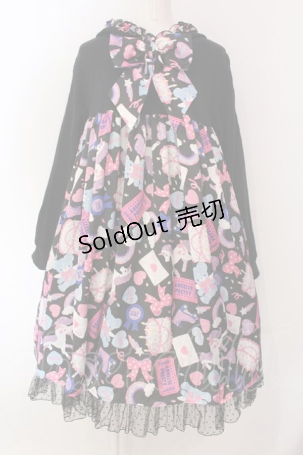 画像1: Angelic Pretty / Girly Stickerカットワンピース  クロ O-25-04-17-069-AP-OP-IG-OS (1)