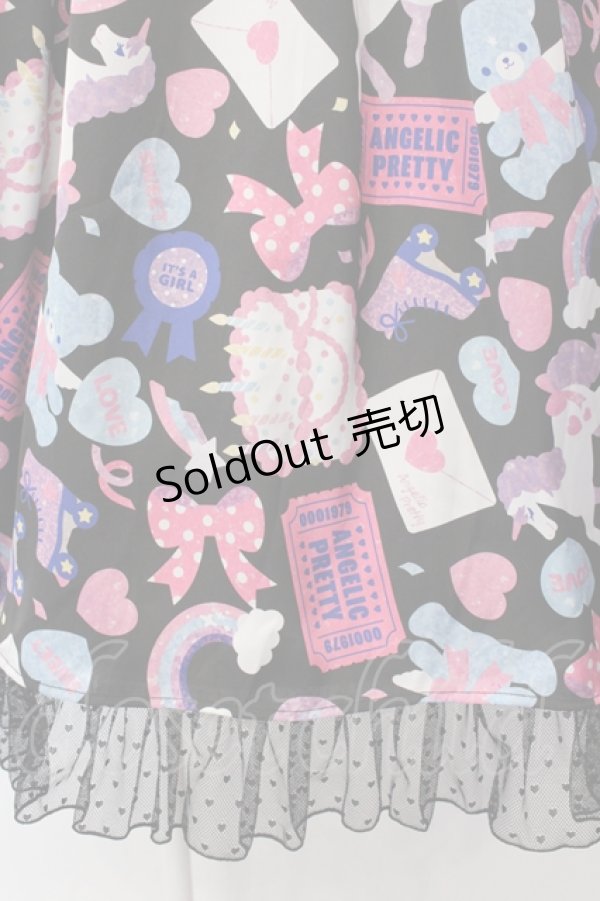 画像2: Angelic Pretty / Girly Stickerカットワンピース  クロ O-25-04-17-069-AP-OP-IG-OS (2)