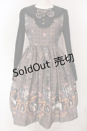 画像: ALICE and the PIRATES / Dual face 〜phantom and truth〜柄ワンピース  グレー×クロ O-25-04-17-070-PA-OP-IG-OS