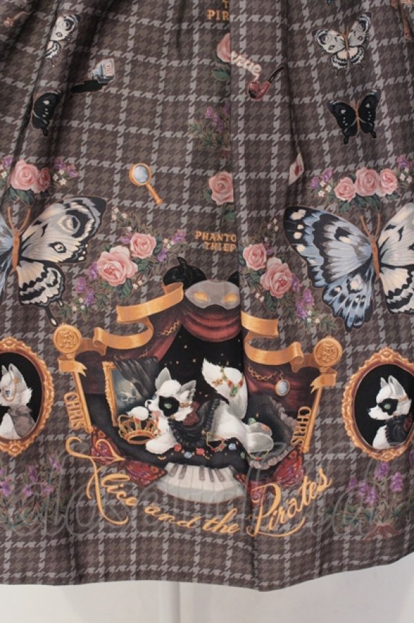 画像3: ALICE and the PIRATES / Dual face 〜phantom and truth〜柄ワンピース  グレー×クロ O-25-04-17-070-PA-OP-IG-OS (3)