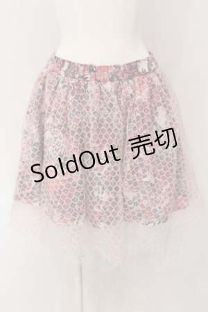 画像: Qutie Frash / 和柄サーキュラースカート  ピンク O-25-04-17-086-QU-SK-IG-OS