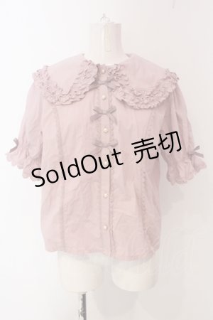 画像: axes femme kawaii / 半袖丸襟コットンブラウス M ピンク O-25-04-17-096-AX-BL-IG-OS
