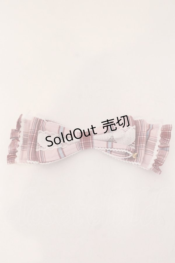 画像1: Angelic Pretty / Heartヒロインリボンヘッドドレス(タータン)  ピンク O-25-05-30-1073-AP-AC-IG-ZT445-F001 (1)