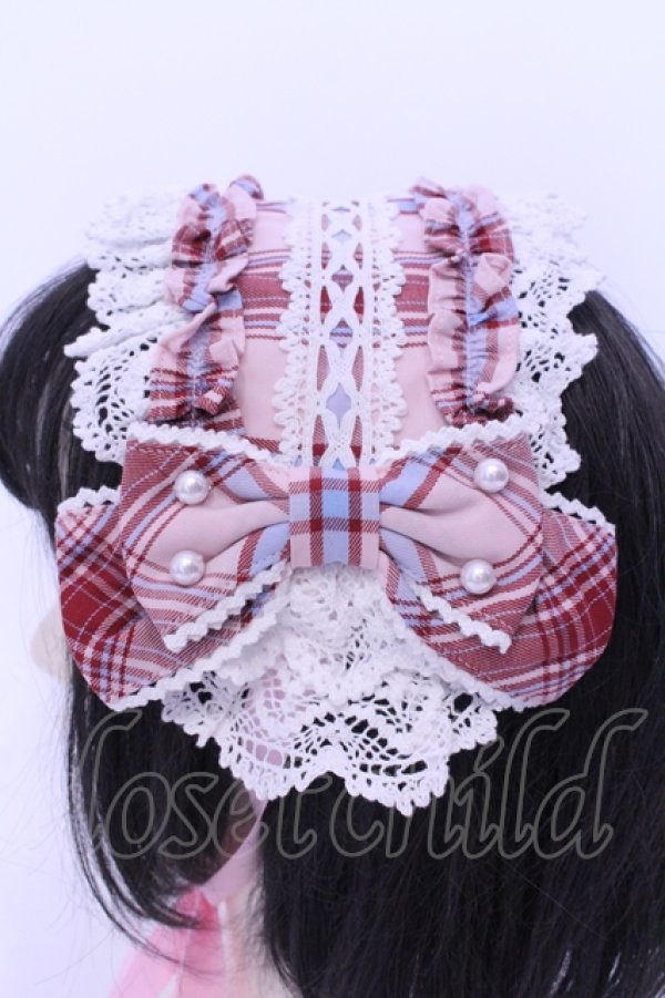 画像3: Angelic Pretty / おしゃまフリルヘッドドレス（タータン）  ピンク O-25-04-17-098-AP-AC-IG-OS (3)